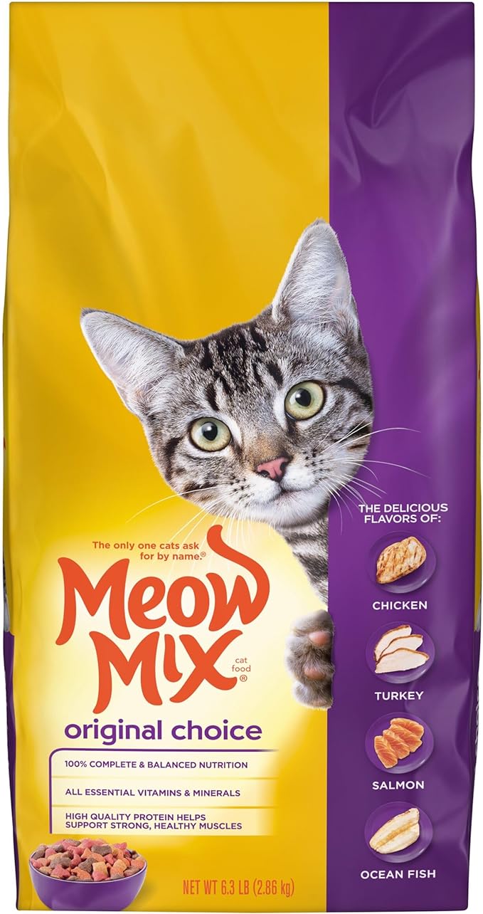Meow Mix Original Choice Dry Cat Food, 6.3 Pound Bag