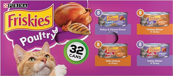 Purina Friskies Gravy Wet Cat Food, Shreds – (24) 5.5 oz. Cans
