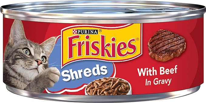 Purina Friskies Gravy Wet Cat Food, Shreds – (24) 5.5 oz. Cans